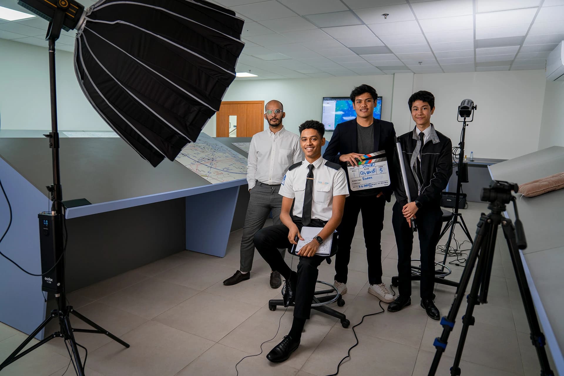 A group photograph from the filming of Get to Know Our Students.
