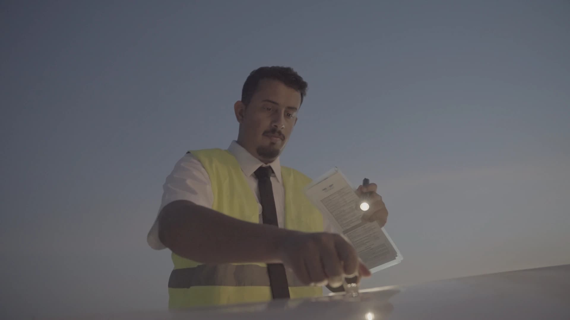 Original image: a preflight check, before color grading